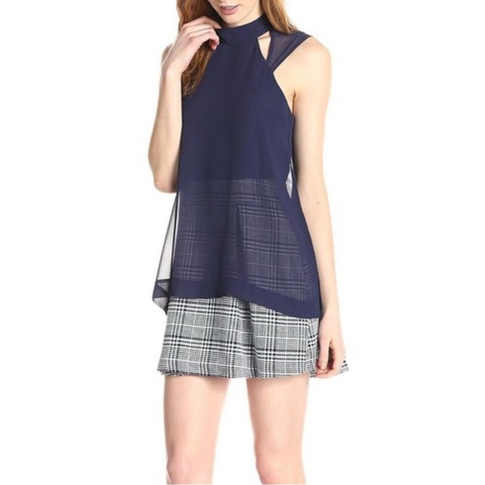 Bcbgeneration Blue & White Checkered Dress, Open … - image 2